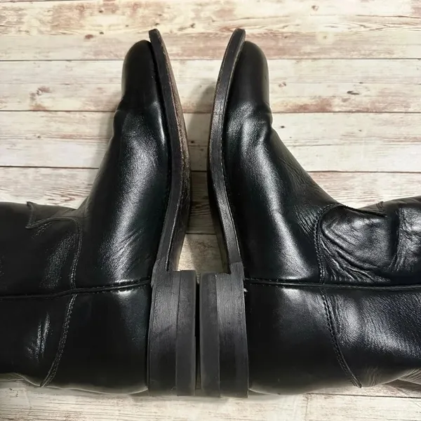 Justin Boots J Diamond L3233 Black Leather Roper Western Boots Women's Size 6.5E - Image 6
