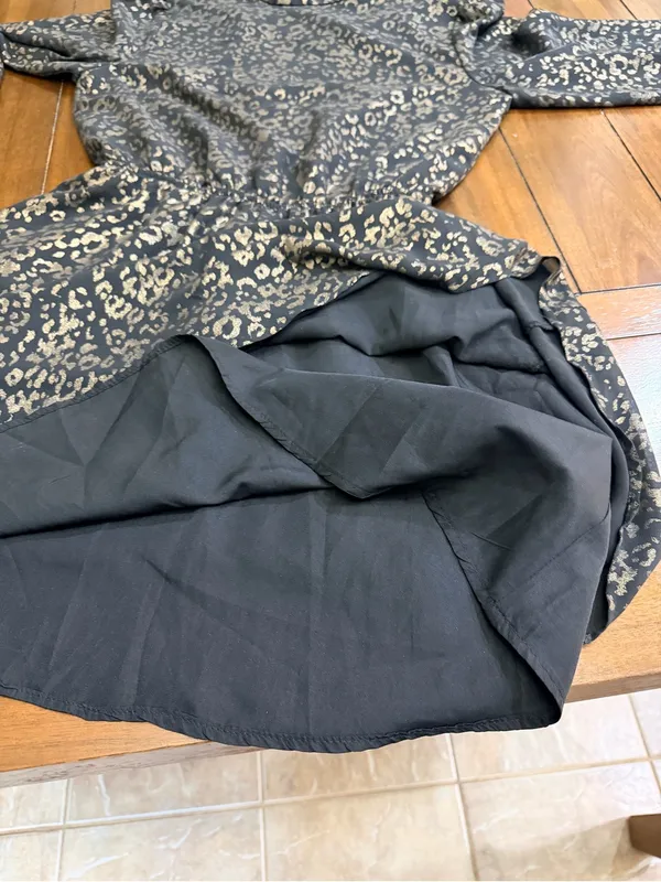 Cupcakes and Cashmere Metallic Leopard Dress XS Open Back Bow Tie Party - Image 9