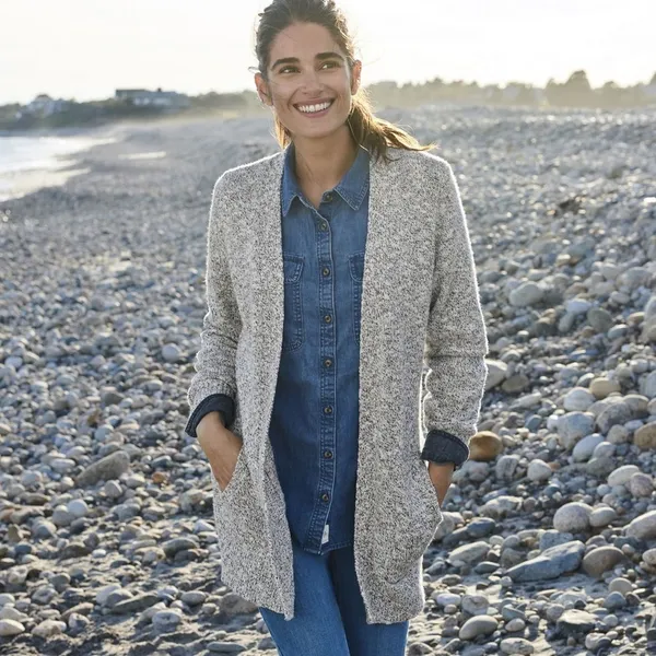 L.L. Bean Women's‎ Cotton Ragg Sweater, Open Cardigan - Image 9