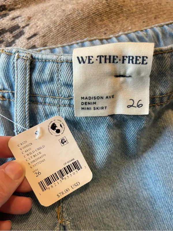 NWT Free People We The Free Madison Ave Denim Mini Skirt sz 26 - Image 3