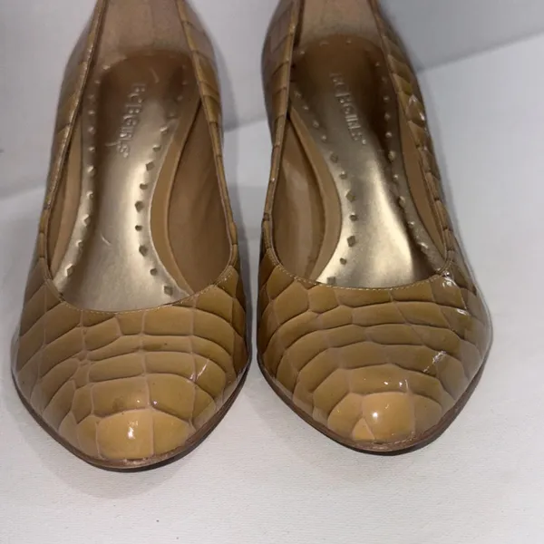 BCBG Girls‎ Tan Old Money Timeless Classic Leather Snake Skin Pumps Heels Size 7 - Image 12