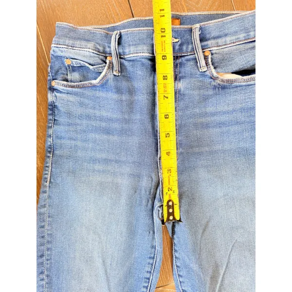 Mother The Stunner Zip‎ Ankle Step Fray Jeans Womens Blue Size 26 - Image 7
