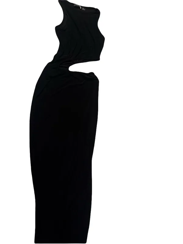 Black Cutout Midi dress - Women's Evening dress - Image 3