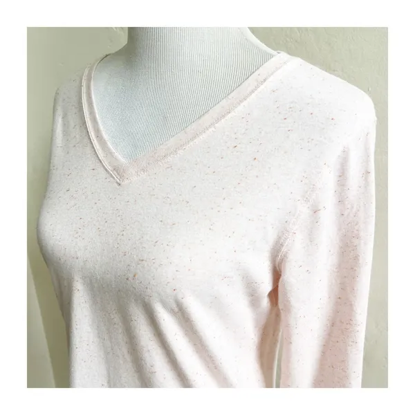 Carhartt Top Women's Medium Pink Speckled Relaxed Fit V-Neck Long Sleeve Classic - Image 7
