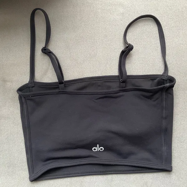 Alo Yoga Airbrush Streamlined Bra Tank Black XS - Image 4