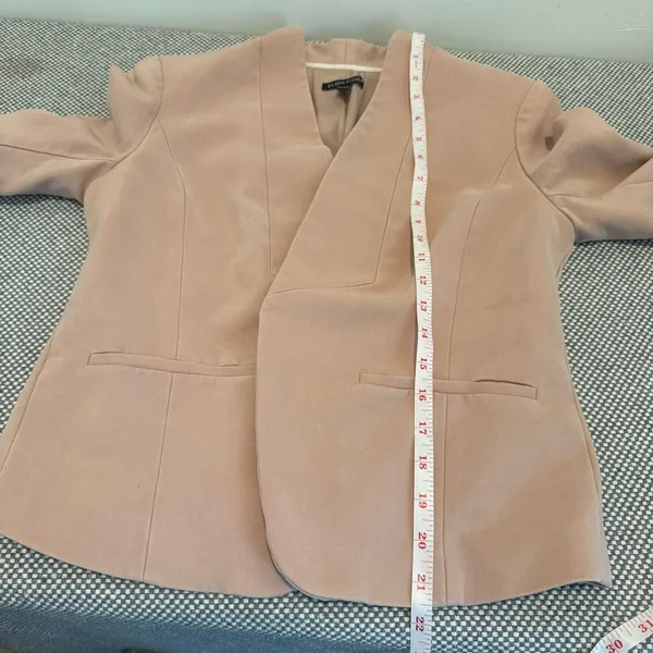 Eileen Fisher Women's Open Front Long Sleeve Blazer Jacket Blush Pink Size XSp - Image 10