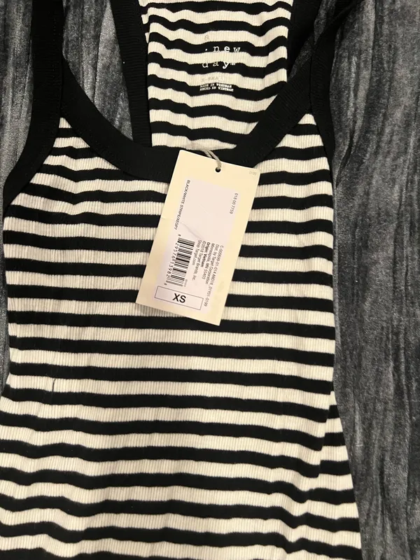A new day Black and White Striped Top - Image 3