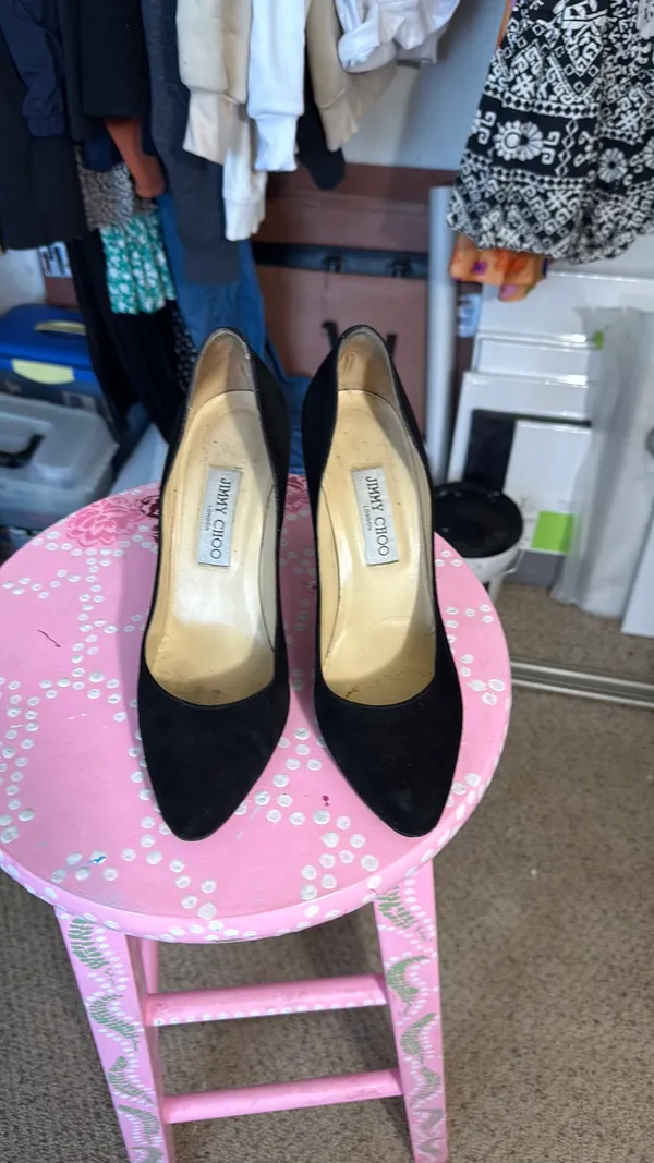 Jimmy Choo Black Suede Heels - Image 3