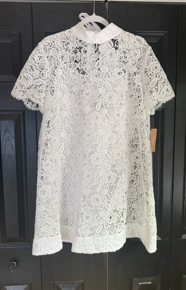 Few Moda White Lace Mini Shift Dress - Image 2