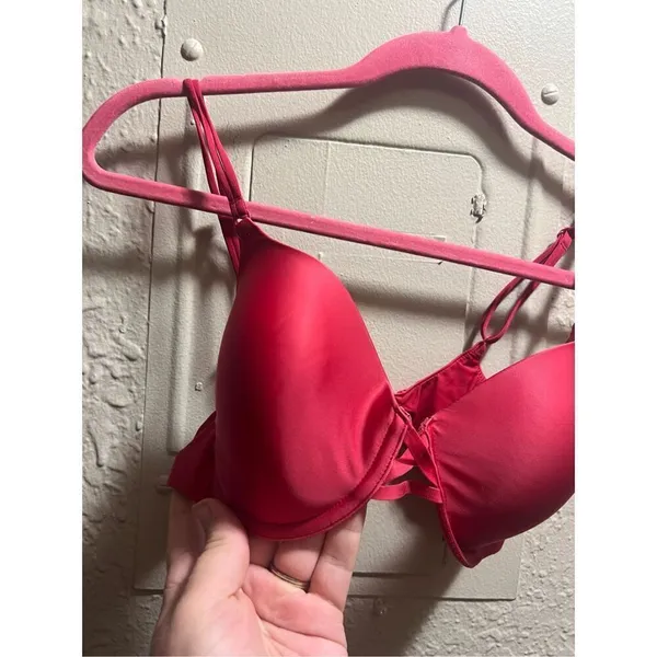 Victoria’s Secret Red Full Coverage Bra Woman’s Size 34C - Image 3