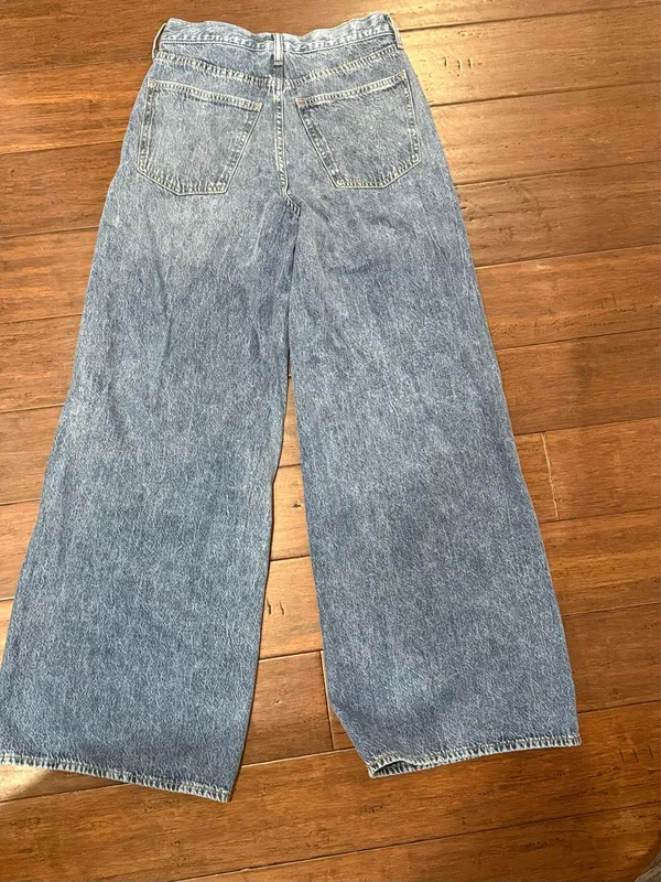 Extra baggy blue denim jeans with button fly #freepeople #denim - Image 3