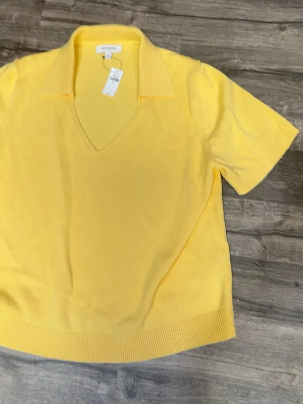 Banana Republic NWT Yellow Cotton Short Sleeve Polo Sweater XL - Image 5