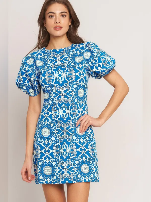 Jewel Neck Mini Crepe Cocktail A-Line Dress Flying Tomato Large - Image 2