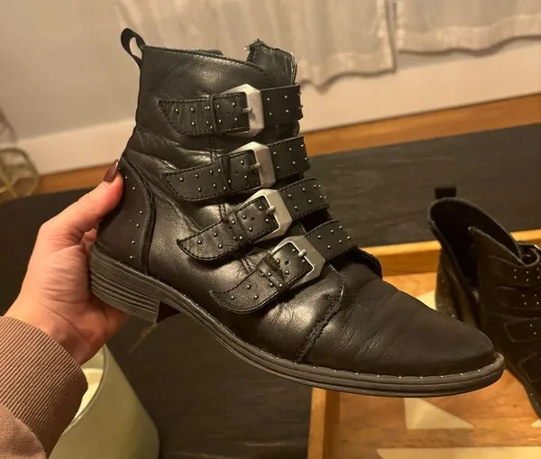 STEVE MADDEN Women's Short Black Moto Boots - Image 2