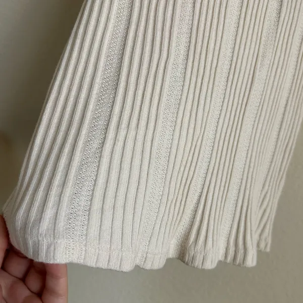 Anthropologie Cream Rib Knit High Neck Tank - Image 7