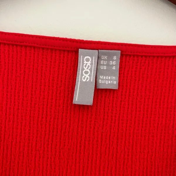 Asos Red Button Down Maxi Dress Sz 4 - Image 5