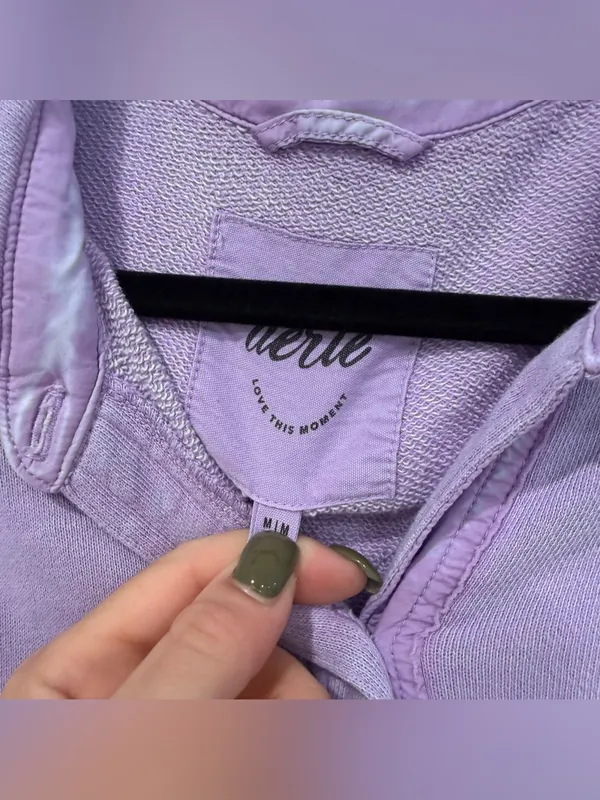 Aerie Purple Oversized Button Down Shirt M - Image 3