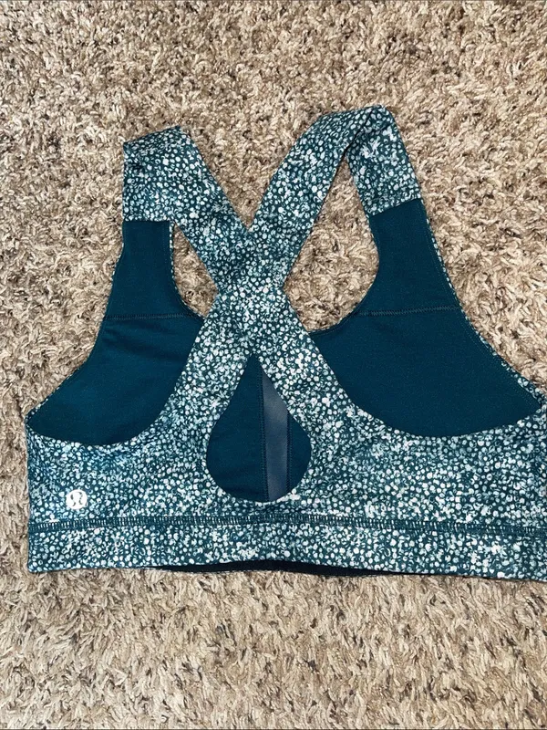Lululemon All Sport Bra Pebble Print Parfait Pink Alberta Lake Size 8 - Image 5