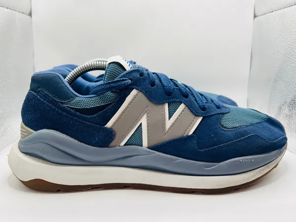 New Balance 5740 Blue Gray Suede Mesh Chunky Dad Sneakers Casual Retro Mens 9.5D - Image 2