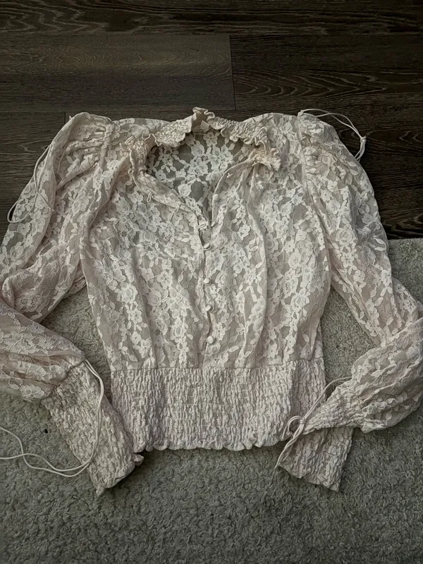 For Love & Lemons Violetta White Lace Top. Size Small - Image 3