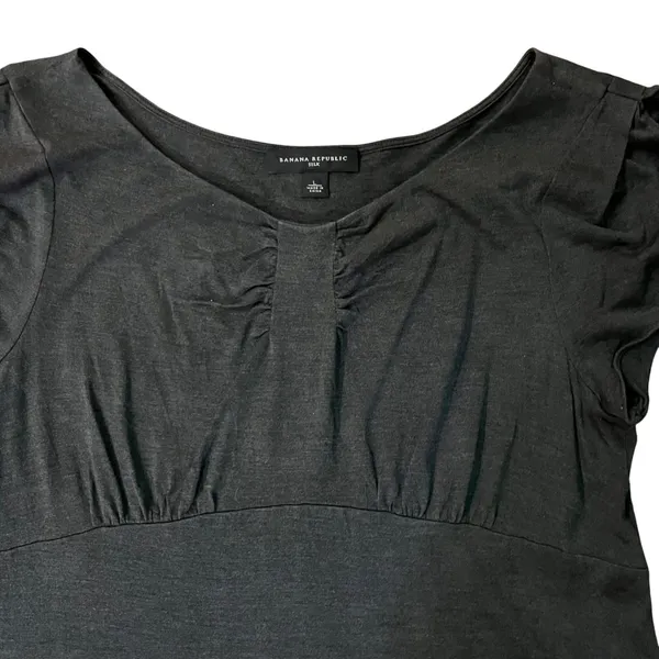 Banana Republic Silk Blouse Womens L Used Dark Gray - Image 13