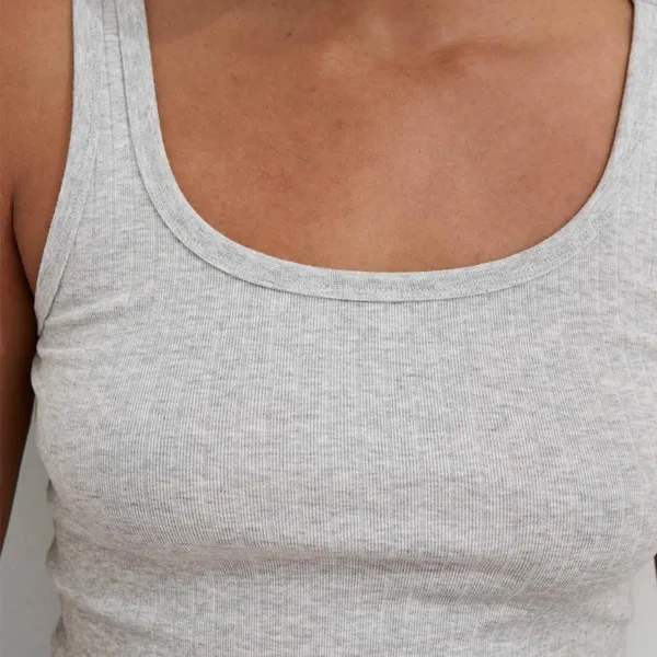 New Aerie Wide Rib Tank Top Medium Heather Gray Size XS - Image 2