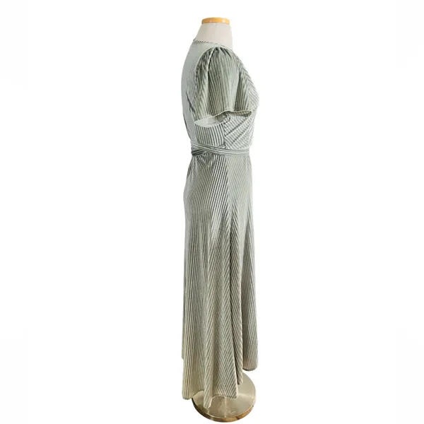 Andi Ribbed Velvet Wrap Dress by Baltic Born in the color Dusty Sage Size M NWOT - Image 8