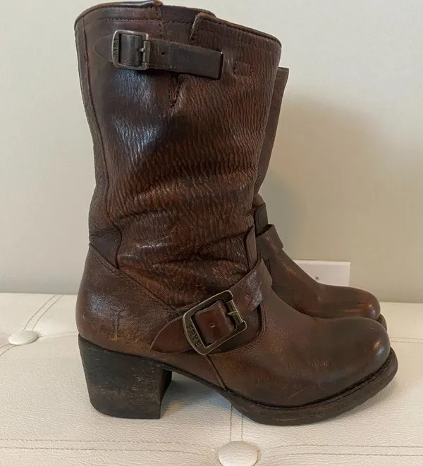 Frye Brown Midi Height Ankle Boots Size 6.5 - Image 6
