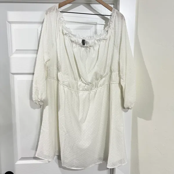 Divided White Off the Shoulder Dress Size XXL - Image 3