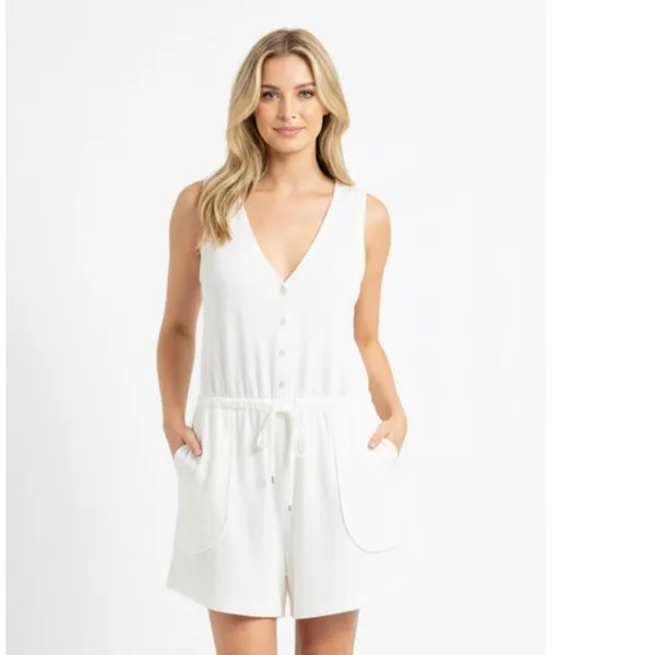 Boho romper size medium white - Image 7