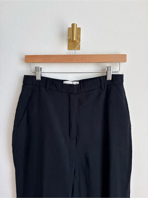 Abercrombie & Fitch Sloane Crepe Tailored Trousers Black Ultra High Rise 28 - Image 3