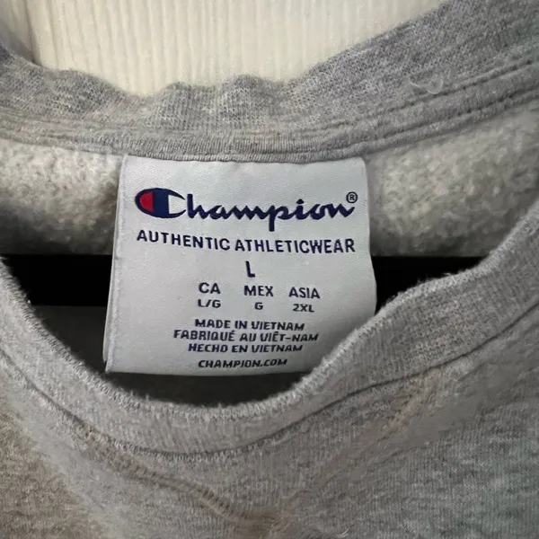 Champion Gray Crewneck Sweater Collegiate Style - Image 2
