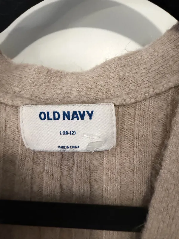 Old Navy Beige Ribbed Button Cardigan - Image 3