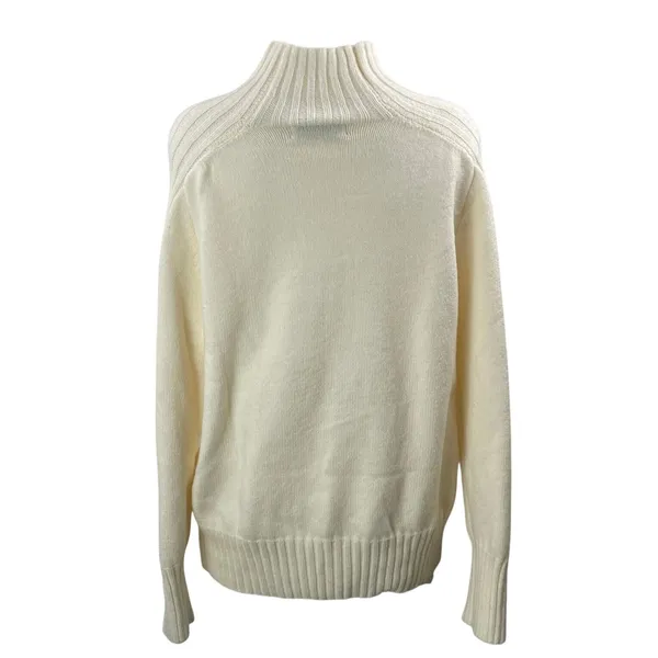 Petal & Pup Women's Cream Long Sleeves Ribbed Turtle Neck Pullover Sweater Top S - Image 3