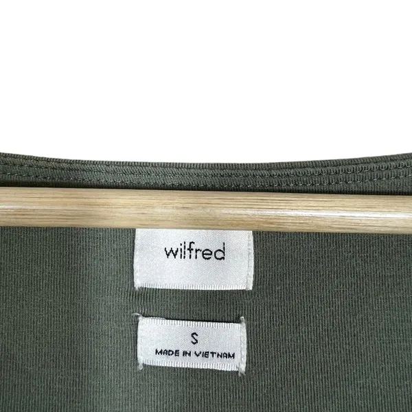 Wilfred Aritzia Ruched Front Solid Crop Top Green Minimalist Long Sleeve Size S - Image 5