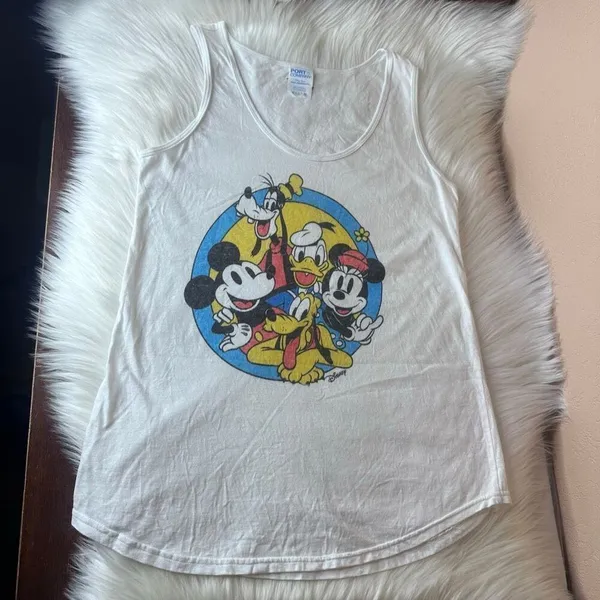Disney Mickey and Friends Retro Group Shot Tank Top Size Small - Image 9