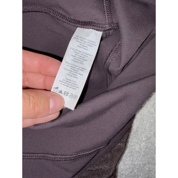Alo Yoga Sheila High-Rise Velour-Panel Leggings Deep Purple Size M - Image 3