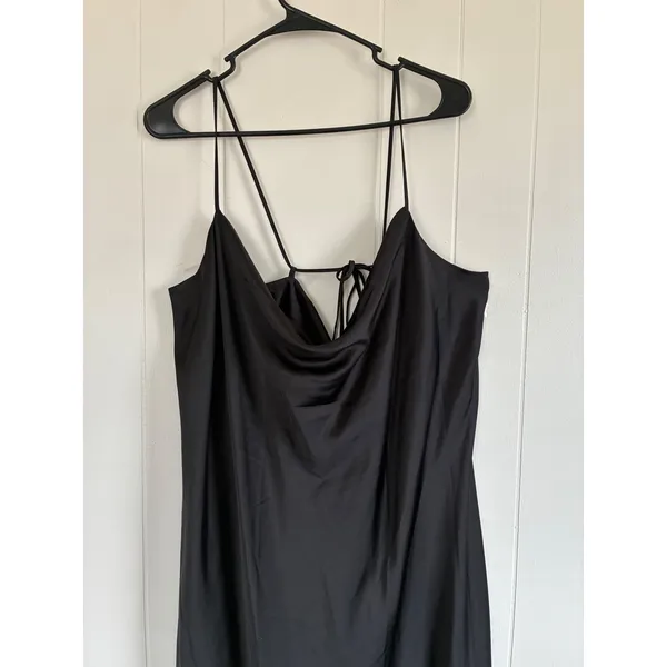 NWT Old‎ Navy The Occasion Black Satin Cowl Neck Maxi Dress XXL Tall Open Back - Image 5