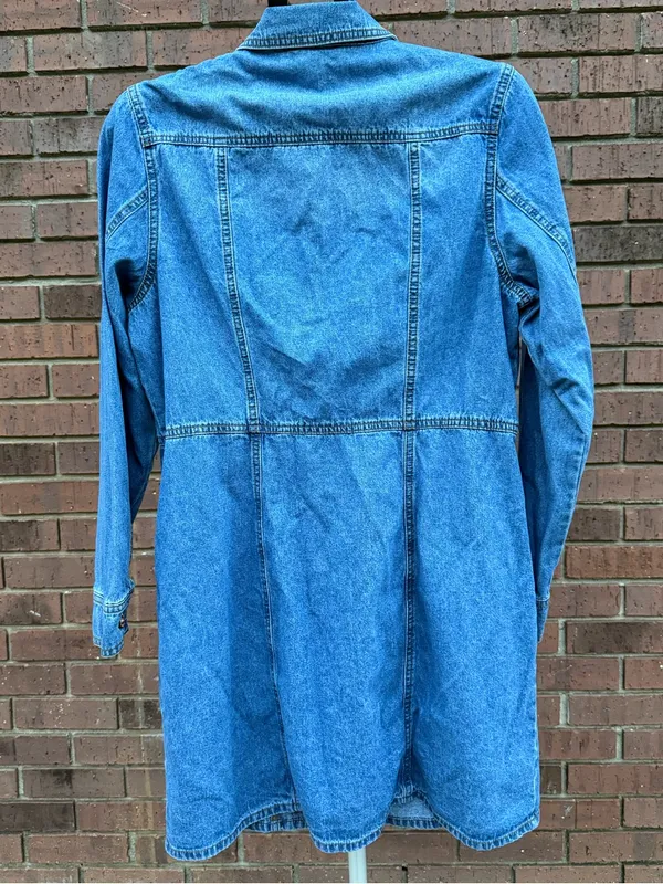 Frye Western Denim Dress Womens Large Blue Country Cowgirl Button Front Mini EUC - Image 7