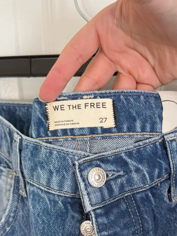 Free People We The Free Good Luck Printed Barrel Jeans in Sun Fade 27 - Image 9
