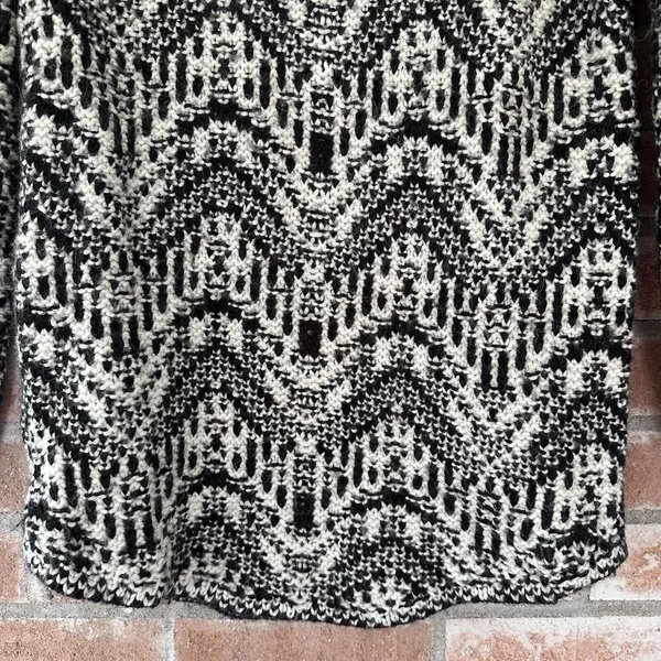 Abercrombie & Fitch Wool Alpaca Off Shoulder Sweater Small Black White - Image 3