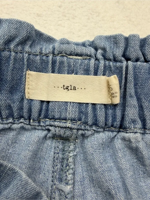 Tgla Paperbag Waist Denim Cargo Jogger Pants Tie Belt - Image 4