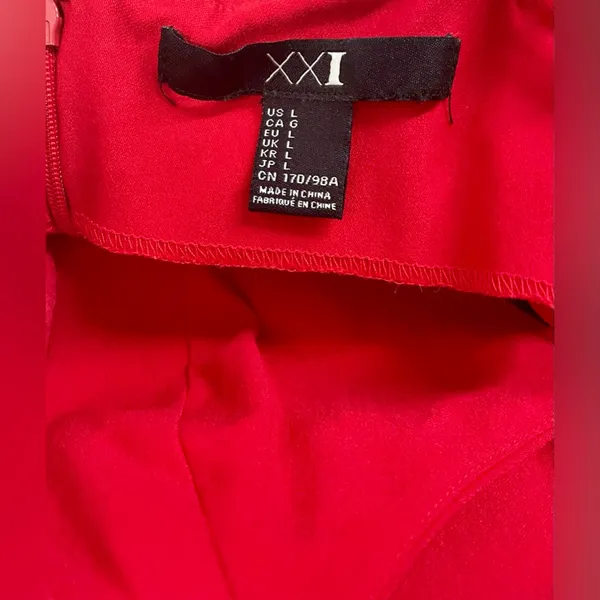 Forever 21 Red (Adjustable) Spaghetti Strap Short Dress Sz L - Image 5