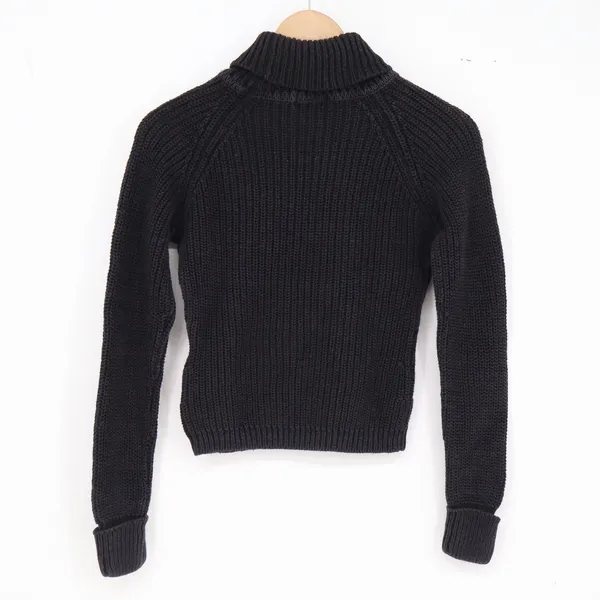 One Step Up Sweater Womens Medium Black Ribbed Knit Turtleneck Excellent - Image 3