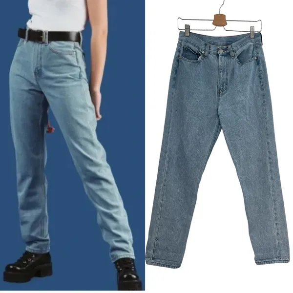 Unif High Rise‎ Tapered Mom Jeans Light Wash Denim Blue Women’s Size 27 - Image 2