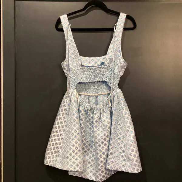Hill House Home The Snowflake Brocade Cher sleeveless flare mini Dress L - Image 3