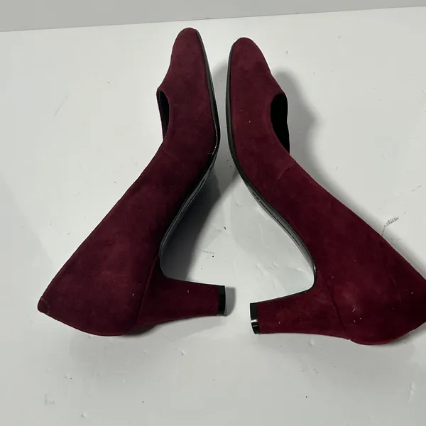 Easy Spirit Esquota Burgundy Suede Kitten Heel Round Toe Pumps Womens 8.5 M‎ - Image 10