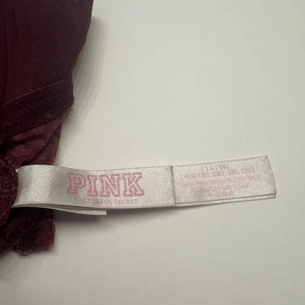 Victoria`s Secret Pink Lightly Lined Bralette Velvet Size Large‎ Vamp Red - Image 9