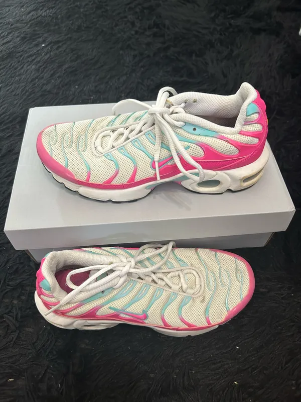 NIKE air max plus GS multicolored lace up shoes sneakers women’s 8.5=7Y preowned - Image 8