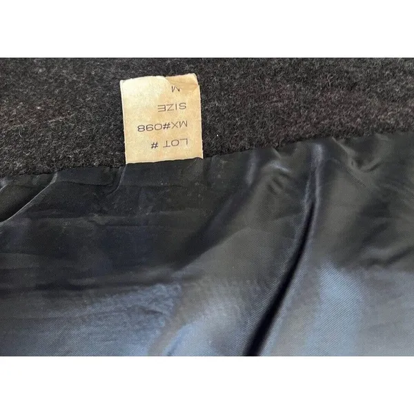 VTG Stephanie Matthews 100% Wool Charcoal Gray Button-Up Maxi Coat Dark Academia - Image 7